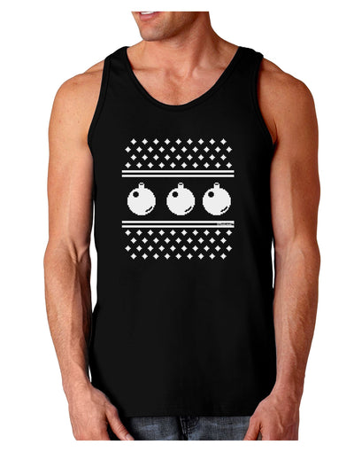 Ugly Sweater Ornaments BnW Dark Loose Tank Top-Mens Loose Tank Top-TooLoud-Black-Small-Davson Sales