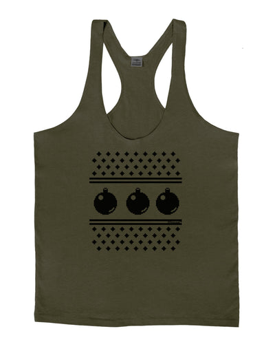 Ugly Sweater Ornaments BnW Mens String Tank Top-Men's String Tank Tops-LOBBO-Army-Green-Small-Davson Sales