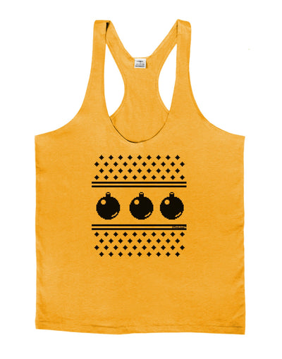 Ugly Sweater Ornaments BnW Mens String Tank Top-Men's String Tank Tops-LOBBO-Gold-Small-Davson Sales