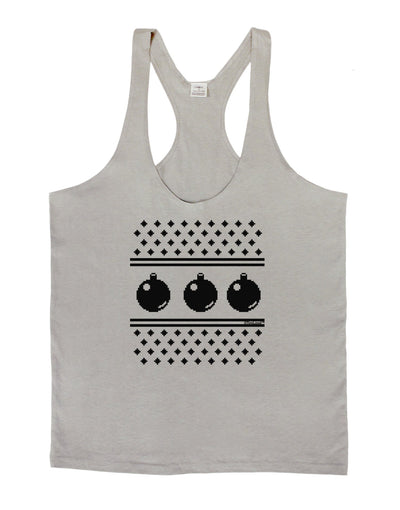 Ugly Sweater Ornaments BnW Mens String Tank Top-Men's String Tank Tops-LOBBO-Light-Gray-Small-Davson Sales