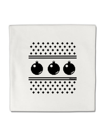 Ugly Sweater Ornaments BnW Micro Fleece 14&#x22;x14&#x22; Pillow Sham-Ornament-TooLoud-White-Davson Sales