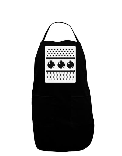 Ugly Sweater Ornaments BnW Panel Dark Adult Apron-Bib Apron-TooLoud-Black-One-Size-Davson Sales