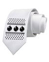 Ugly Sweater Ornaments BnW Printed White Necktie