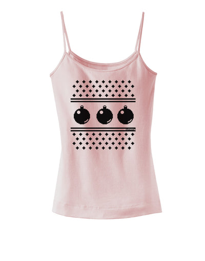 Ugly Sweater Ornaments BnW Spaghetti Strap Tank-Womens Spaghetti Strap Tanks-TooLoud-SoftPink-X-Small-Davson Sales