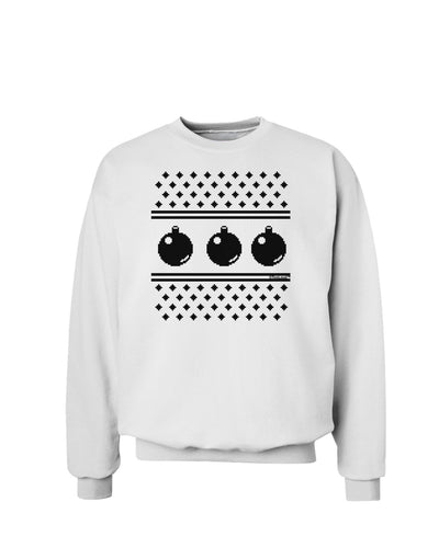 Ugly Sweater Ornaments BnW Sweatshirt-Sweatshirts-TooLoud-White-Small-Davson Sales