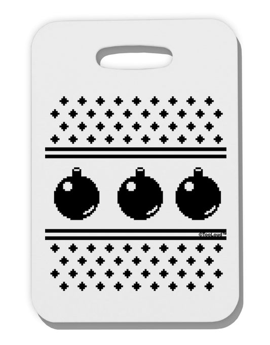 Ugly Sweater Ornaments BnW Thick Plastic Luggage Tag-Ornament-TooLoud-White-One Size-Davson Sales
