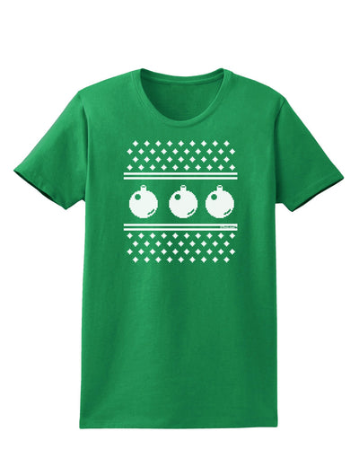 Ugly Sweater Ornaments BnW Womens Dark T-Shirt-Ornament-TooLoud-Kelly-Green-X-Small-Davson Sales