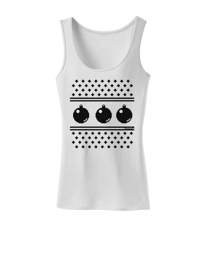 Ugly Sweater Ornaments BnW Womens Tank Top-Ornament-TooLoud-White-X-Small-Davson Sales