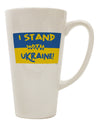 TooLoud I stand with Ukraine Flag 16 Ounce Conical Latte Coffee Mug