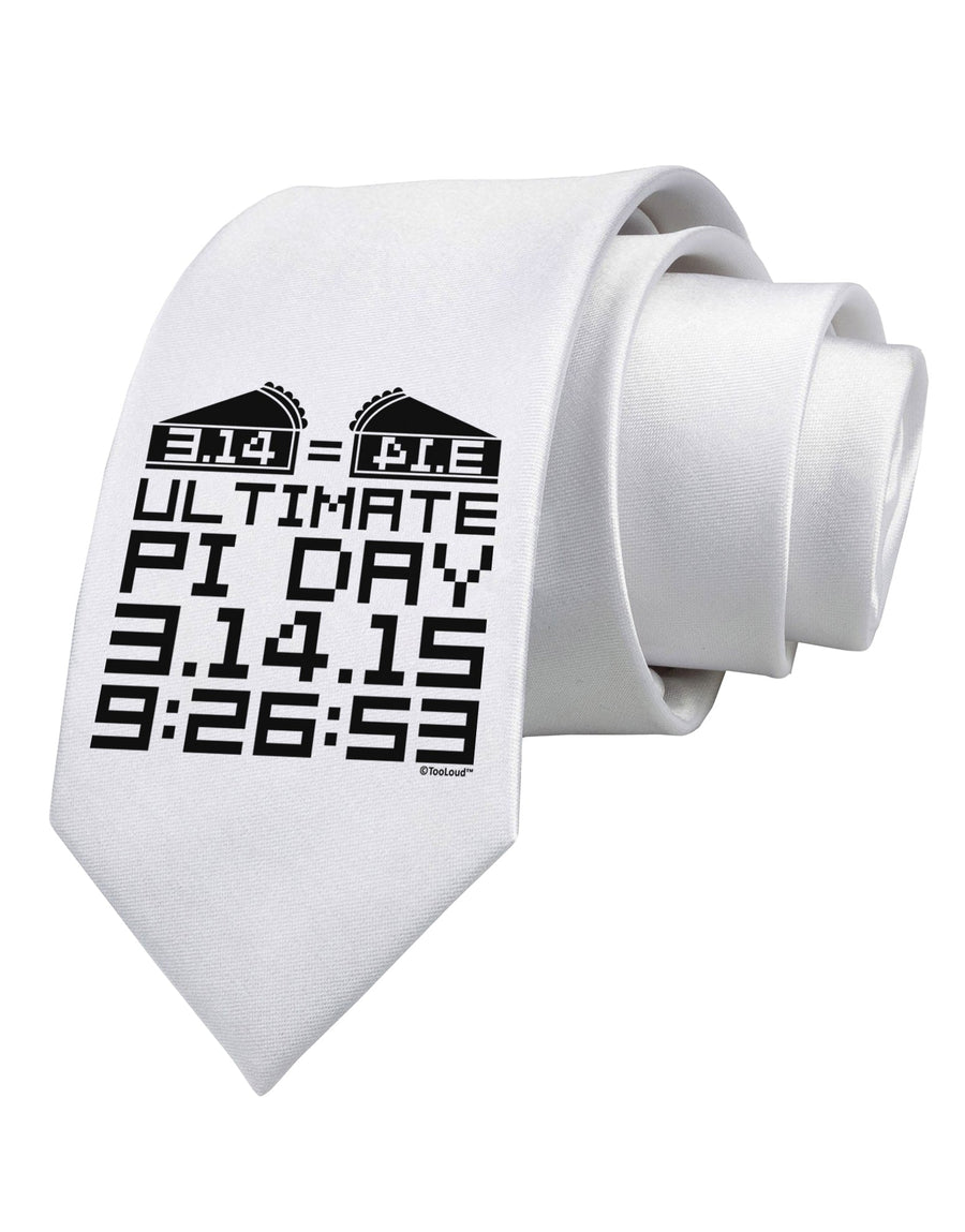 Ultimate Pi Day Design - Mirrored Pies Printed White Necktie by TooLoud