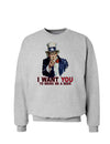 Uncle Sam I Want You to Bring me a Beer Sweatshirt-Sweatshirts-TooLoud-AshGray-Small-Davson Sales