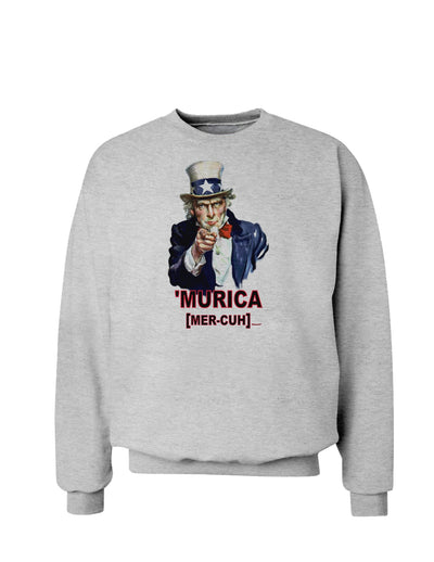 Uncle Sam Merica Sweatshirt-Sweatshirts-TooLoud-AshGray-Small-Davson Sales