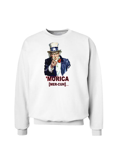 Uncle Sam Merica Sweatshirt-Sweatshirts-TooLoud-White-Small-Davson Sales