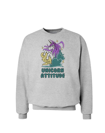 Unicorn Attitude Sweatshirt-Sweatshirts-TooLoud-AshGray-Small-Davson Sales