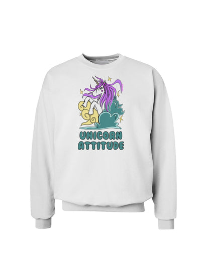 Unicorn Attitude Sweatshirt-Sweatshirts-TooLoud-White-Small-Davson Sales