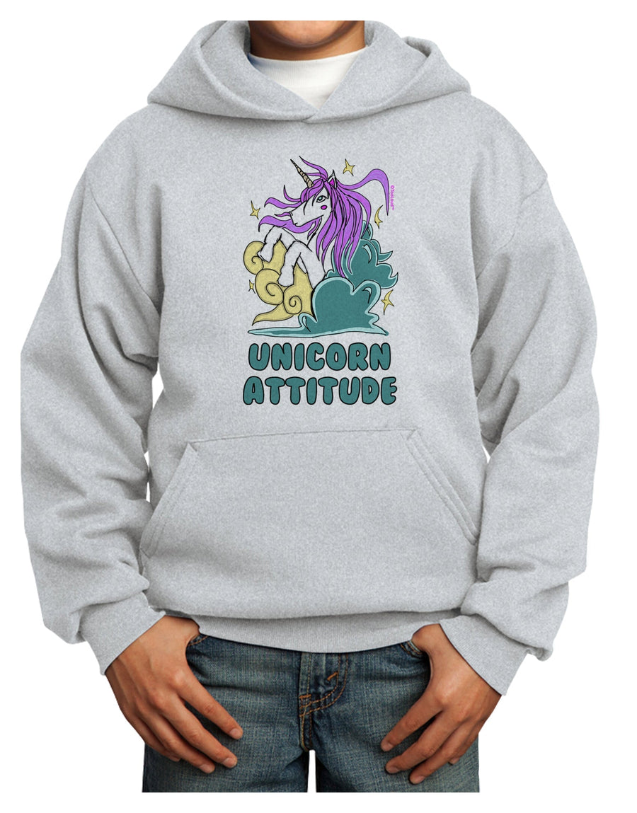 Unicorn Attitude Youth Hoodie Pullover Sweatshirt-Youth Hoodie-TooLoud-White-XS-Davson Sales
