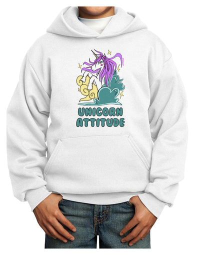 Unicorn Attitude Youth Hoodie Pullover Sweatshirt-Youth Hoodie-TooLoud-White-XS-Davson Sales