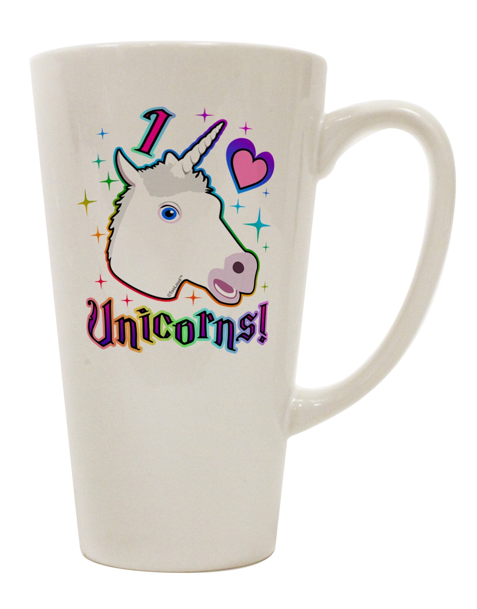Unicorn-Inspired 16 Ounce Conical Latte Coffee Mug - Perfect for Enthusiasts of Mythical Creatures TooLoud-Conical Latte Mug-TooLoud-White-Davson Sales