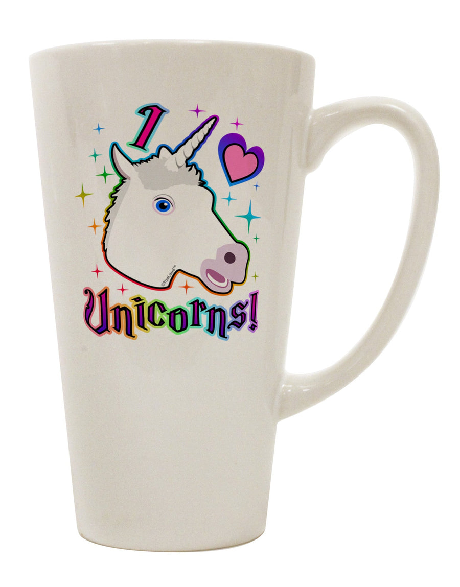 Unicorn-Inspired 16 Ounce Conical Latte Coffee Mug - Perfect for Enthusiasts of Mythical Creatures TooLoud-Conical Latte Mug-TooLoud-White-Davson Sales