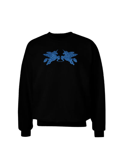 Unicorn Pegasus Blue Glitter Adult Dark Sweatshirt by TooLoud-Sweatshirts-TooLoud-Black-Small-Davson Sales