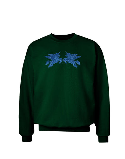 Unicorn Pegasus Blue Glitter Adult Dark Sweatshirt by TooLoud-Sweatshirts-TooLoud-Deep-Forest-Green-Small-Davson Sales