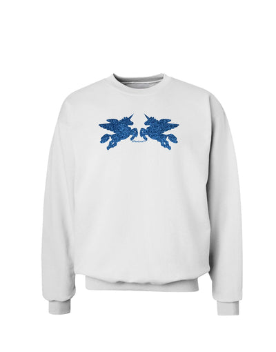 Unicorn Pegasus Blue Glitter Sweatshirt by TooLoud-Sweatshirts-TooLoud-White-Small-Davson Sales