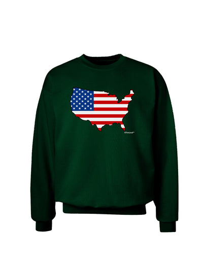 United States Cutout - American Flag Design Adult Dark Sweatshirt by TooLoud-Sweatshirts-TooLoud-Deep-Forest-Green-Small-Davson Sales