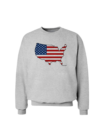 United States Cutout - American Flag Design Sweatshirt by TooLoud-Sweatshirts-TooLoud-AshGray-Small-Davson Sales