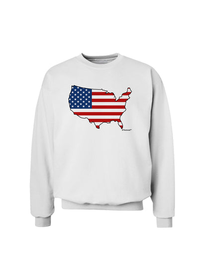 United States Cutout - American Flag Design Sweatshirt by TooLoud-Sweatshirts-TooLoud-White-Small-Davson Sales