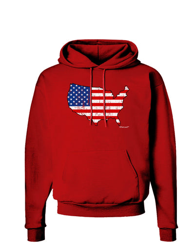 United States Cutout - American Flag Distressed Dark Hoodie Sweatshirt by TooLoud-Hoodie-TooLoud-Red-Small-Davson Sales