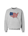 United States Cutout - American Flag Distressed Sweatshirt by TooLoud-Sweatshirts-TooLoud-AshGray-Small-Davson Sales