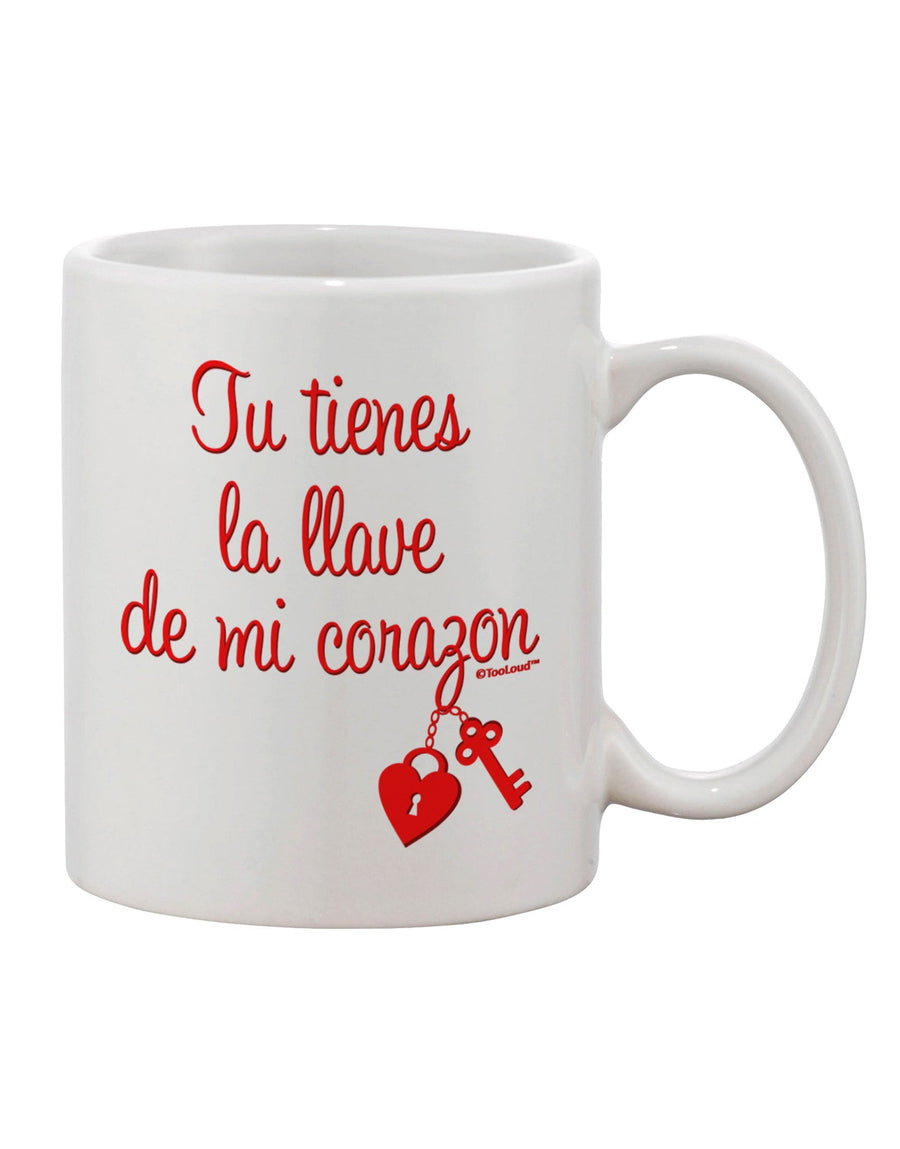 Unlock My Heart with the Tu Tienes La Llave De Mi Corazon Printed 11 oz Coffee Mug - TooLoud-11 OZ Coffee Mug-TooLoud-White-Davson Sales