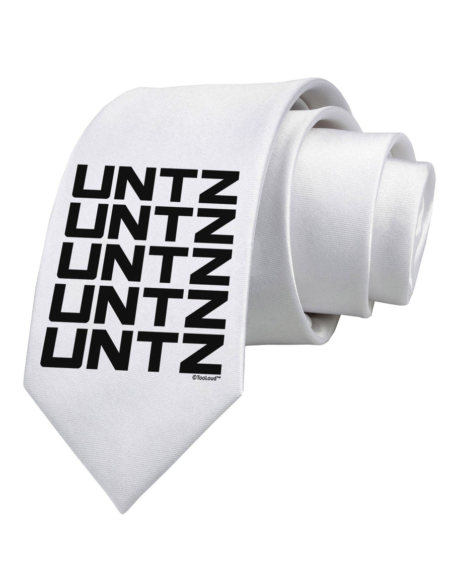 Untz Untz Untz Untz Untz EDM Design Printed White Necktie