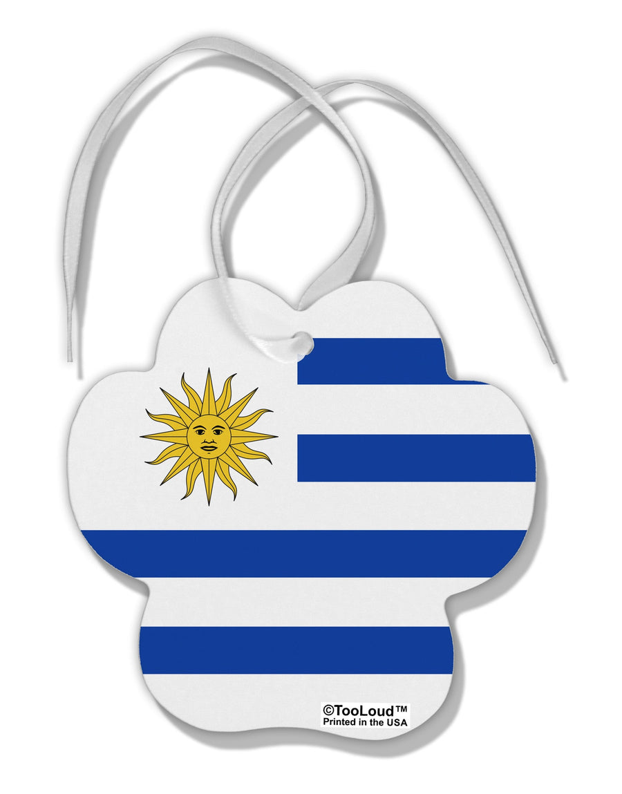 Uruguay Flag AOP Paw Print Shaped Ornament All Over Print-Ornament-TooLoud-Davson Sales