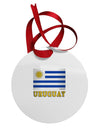 Uruguay Flag Circular Metal Ornament-Ornament-TooLoud-White-Davson Sales