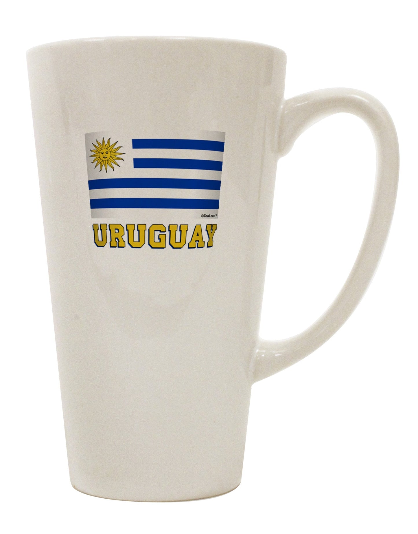 Uruguay Flag Conical Latte Coffee Mug - Crafted for the Discerning Coffee Enthusiast-Conical Latte Mug-TooLoud-White-Davson Sales