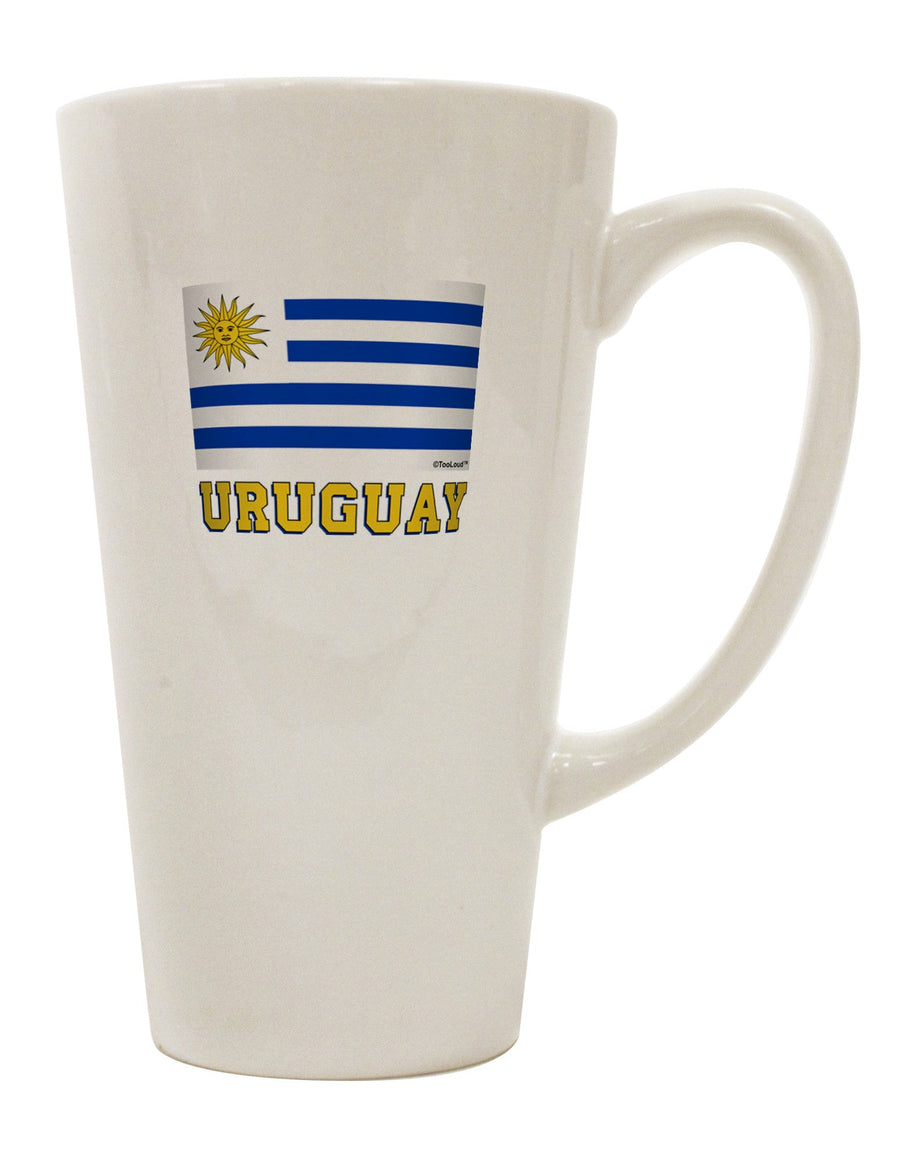 Uruguay Flag Conical Latte Coffee Mug - Crafted for the Discerning Coffee Enthusiast-Conical Latte Mug-TooLoud-White-Davson Sales