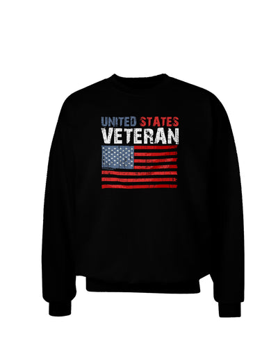 US Veteran Distressed Adult Dark Sweatshirt-Sweatshirts-TooLoud-Black-Small-Davson Sales