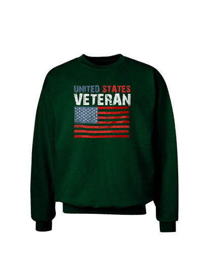 US Veteran Distressed Adult Dark Sweatshirt-Sweatshirts-TooLoud-Deep-Forest-Green-Small-Davson Sales