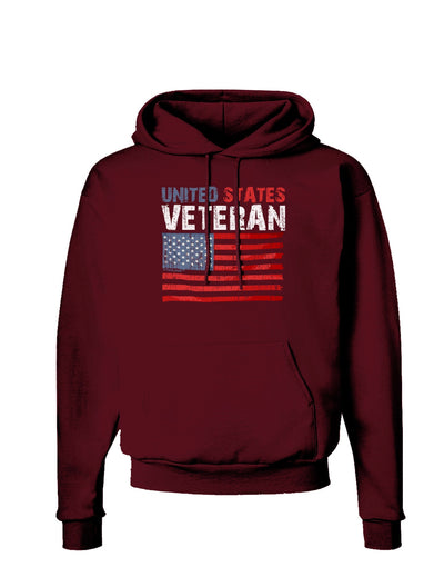 US Veteran Distressed Dark Hoodie Sweatshirt-Hoodie-TooLoud-Maroon-Small-Davson Sales