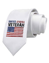 US Veteran Distressed Printed White Necktie