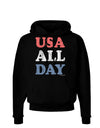 USA All Day - Distressed Patriotic Design Dark Hoodie Sweatshirt by TooLoud-Hoodie-TooLoud-Black-Small-Davson Sales