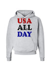 USA All Day - Distressed Patriotic Design Hoodie Sweatshirt by TooLoud-Hoodie-TooLoud-AshGray-Small-Davson Sales