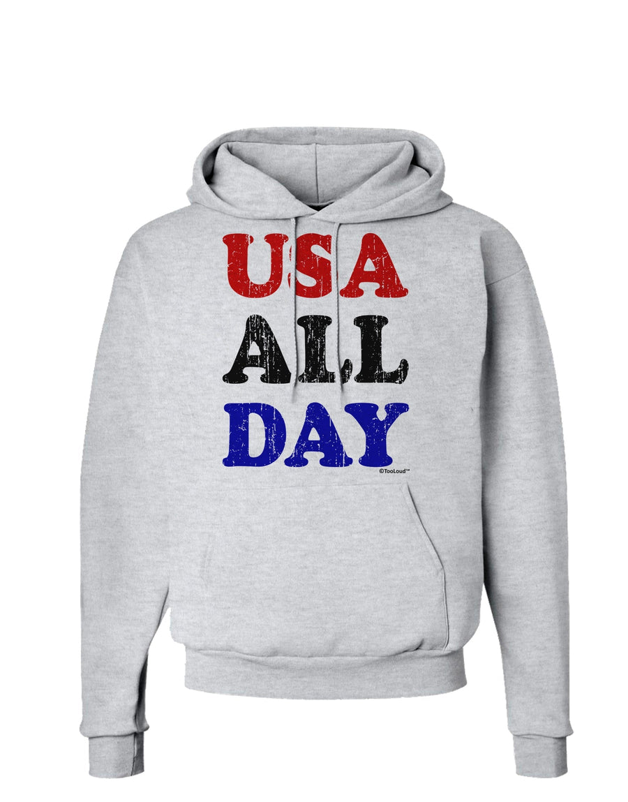 USA All Day - Distressed Patriotic Design Hoodie Sweatshirt by TooLoud-Hoodie-TooLoud-White-Small-Davson Sales