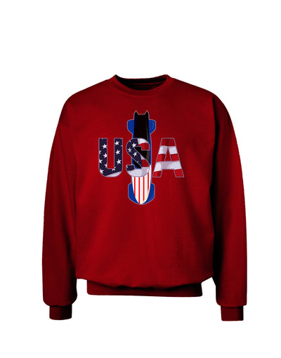 USA Bobsled Adult Dark Sweatshirt by TooLoud-Sweatshirts-TooLoud-Deep-Red-Small-Davson Sales