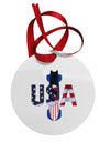 USA Bobsled Circular Metal Ornament by TooLoud-Ornament-TooLoud-White-Davson Sales