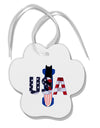 USA Bobsled Paw Print Shaped Ornament by TooLoud-Ornament-TooLoud-White-Davson Sales