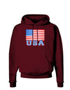 USA Flag Dark Hoodie Sweatshirt by TooLoud-Hoodie-TooLoud-Maroon-Small-Davson Sales