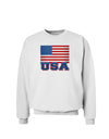 USA Flag Sweatshirt by TooLoud-Sweatshirts-TooLoud-White-Small-Davson Sales