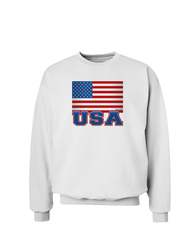 USA Flag Sweatshirt by TooLoud-Sweatshirts-TooLoud-White-Small-Davson Sales